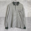 复古 YSL 卡其色条纹长袖 Polo 衫