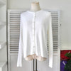 イヴ サンローラン ヴィンテージ YSLロゴ 薄手 カーディガン ホワイト レディース