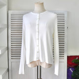 イヴ サンローラン ヴィンテージ YSLロゴ 薄手 カーディガン ホワイト レディース - NEWSED