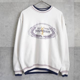 イヴサンローラン ヴィンテージ YSLロゴ エンブレム 刺繍 スウェット ホワイト - NEWSED