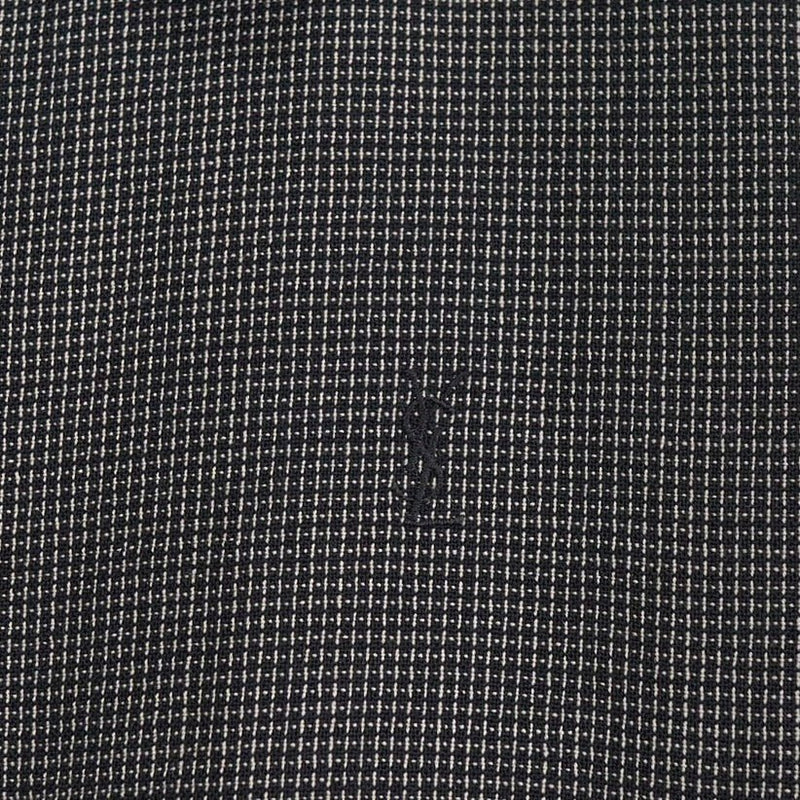 イヴ サンローラン YSLロゴ 刺繍 チェック柄 ウールブルゾン ブラック - NEWSED