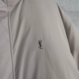 イヴ サンローラン YSLロゴ リバーシブル ダウンジャケット ボンバージャケット 中綿ジャケット モカブラウン/ホワイトベージュ - NEWSED