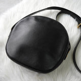 イヴサンローラン ヴィンテージ YSLロゴ レザー ラウンド ショルダーバッグ ブラック - NEWSED