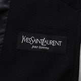 イヴサンローラン ヴィンテージ YSLロゴ ウール ステンカラーコート ブラック メンズ - NEWSED