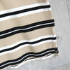 Vintage YSL logo striped short-sleeved polo shirt in beige