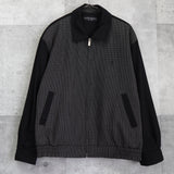 イヴ サンローラン YSLロゴ 刺繍 チェック柄 ウールブルゾン ブラック - NEWSED