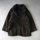イヴサンローラン ヴィンテージ YSLロゴ ファー ムートン コート ブラウン / グレーメンズ - NEWSED