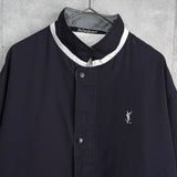 イヴ サンローラン ヴィンテージ YSLロゴ ブルゾン ネイビー メンズ - NEWSED