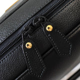 イヴサンローラン ヴィンテージ YSLロゴ 三角プレート レザー ミニボストンバッグ ブラック - NEWSED