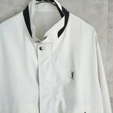 イヴ サンローラン ヴィンテージ YSLロゴ ブルゾン ジャケット ホワイト / ネイビー - NEWSED