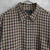 イブ サンローラン ヴィンテージ YSLロゴ チェック柄 長袖シャツ ブラウン/カーキ