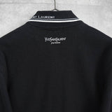 イヴ サンローラン ヴィンテージ YSLロゴ 長袖ポロシャツ ブラック - NEWSED
