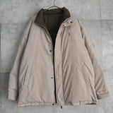 イヴ サンローラン YSLロゴ リバーシブル ダウンジャケット ボンバージャケット 中綿ジャケット モカブラウン/ホワイトベージュ - NEWSED