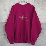 イヴサンローラン ヴィンテージ YSLロゴ 刺繍 スウェット ピンクパープル デッドストック - NEWSED