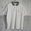 Vintage YSL logo short-sleeved polo shirt in khaki and beige from Yves Saint Laurent