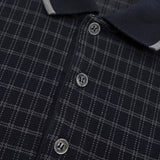 イヴ サンローラン ヴィンテージ YSLロゴ チェック柄 長袖ポロシャツ ブラック - NEWSED