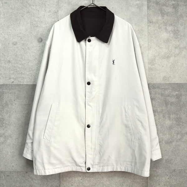 イヴサンローラン リバーシブル YSLロゴ ブルゾンホワイト / ブラック - NEWSED