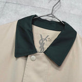 イヴ サンローラン ヴィンテージ YSLロゴ ブルゾン ジャケット ベージュ / モスグリーン - NEWSED