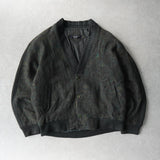 イヴ サンローラン ヴィンテージ YSLロゴ ペイズリー柄 ショールカラー ブルゾン カーキ - NEWSED