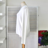 イヴ サンローラン ヴィンテージ YSLロゴ 薄手 カーディガン ホワイト レディース - NEWSED