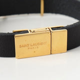 イヴサンローラン YSL ロゴ レザー バングル ブラック - NEWSED