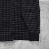 イヴ サンローラン ヴィンテージ YSLロゴ チェック柄 長袖ポロシャツ ブラック - NEWSED