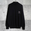 イヴ サンローラン ヴィンテージ YSLロゴ エンブレム モックネック ウール ニット ブラック