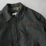 イヴ サンローラン ヴィンテージ YSLロゴ ウール ブルゾン カーキ - NEWSED