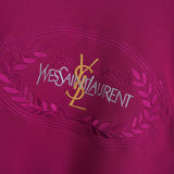 イヴサンローラン ヴィンテージ YSLロゴ 刺繍 スウェット ピンクパープル デッドストック - NEWSED