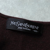 イヴ サンローラン ヴィンテージ YSLロゴ ニットベスト ボルドー - NEWSED