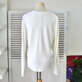 イヴ サンローラン ヴィンテージ YSLロゴ 薄手 カーディガン ホワイト レディース - NEWSED