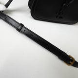サンローラン サッチェル YSLロゴ レザー ショルダーバッグ ブラック - NEWSED