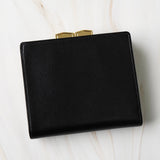 イヴ サンローラン YSLロゴ レザー 長財布 がま口 二つ折り財布 ブラック - NEWSED