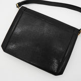 イヴ サンローラン ヴィンテージ YSLロゴ リザード / レザー ショルダーバッグ ハンドバッグ ブラック - NEWSED