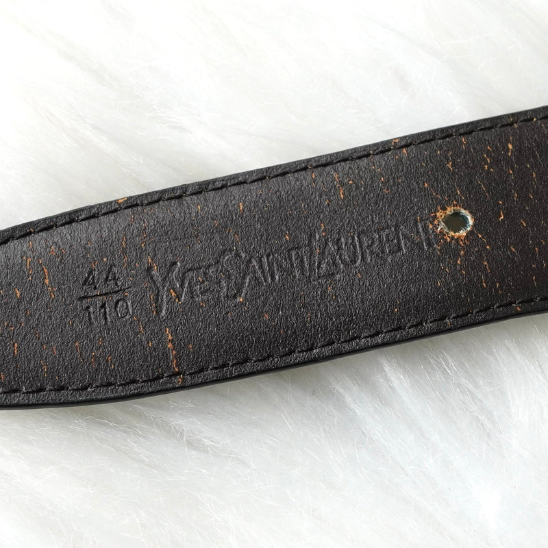 イヴサンローラン ヴィンテージ YSLロゴ シルバー金具 ベルト ブラック レディース - NEWSED