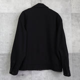 イヴ サンローラン YSLロゴ 刺繍 チェック柄 ウールブルゾン ブラック - NEWSED