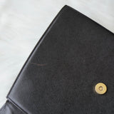 イヴサンローラン ヴィンテージ エンボス YSLロゴ レザー ハンドバッグ 自立型 ブラック - NEWSED