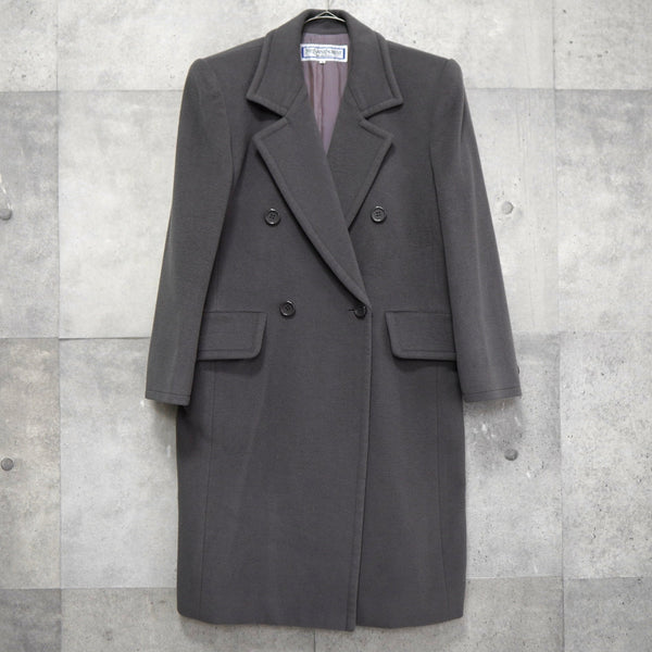 美品 イヴサンローラン ダブルチェスターコート ロング ベージュ ヴィンテージ 美品 イヴサンローラン ダブルチェスターコート ロング ベージュ