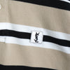 Vintage YSL logo striped short-sleeved polo shirt in beige