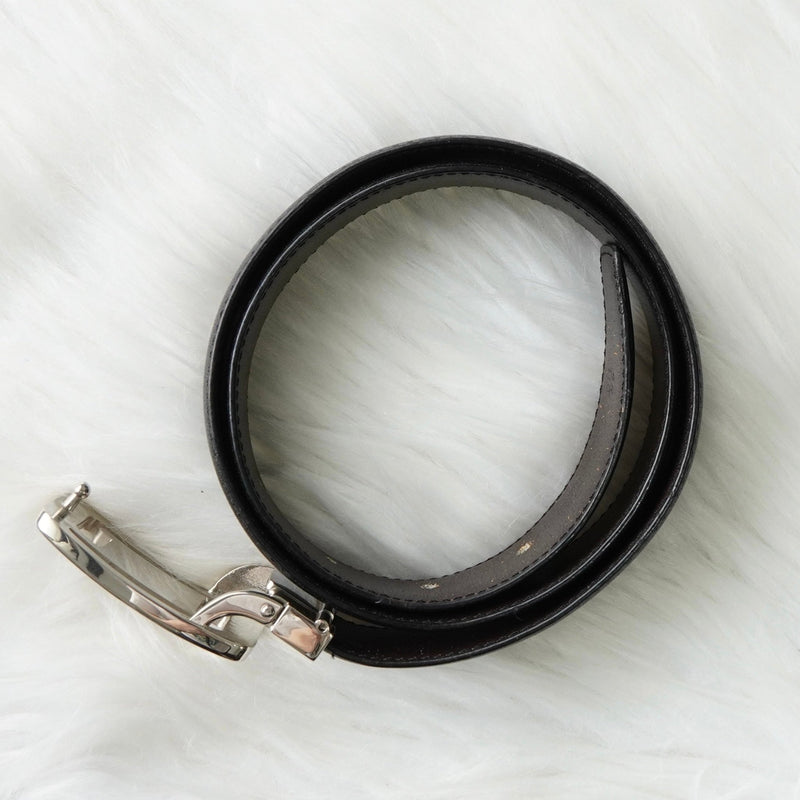 イヴサンローラン ヴィンテージ YSLロゴ シルバー金具 ベルト ブラック レディース - NEWSED