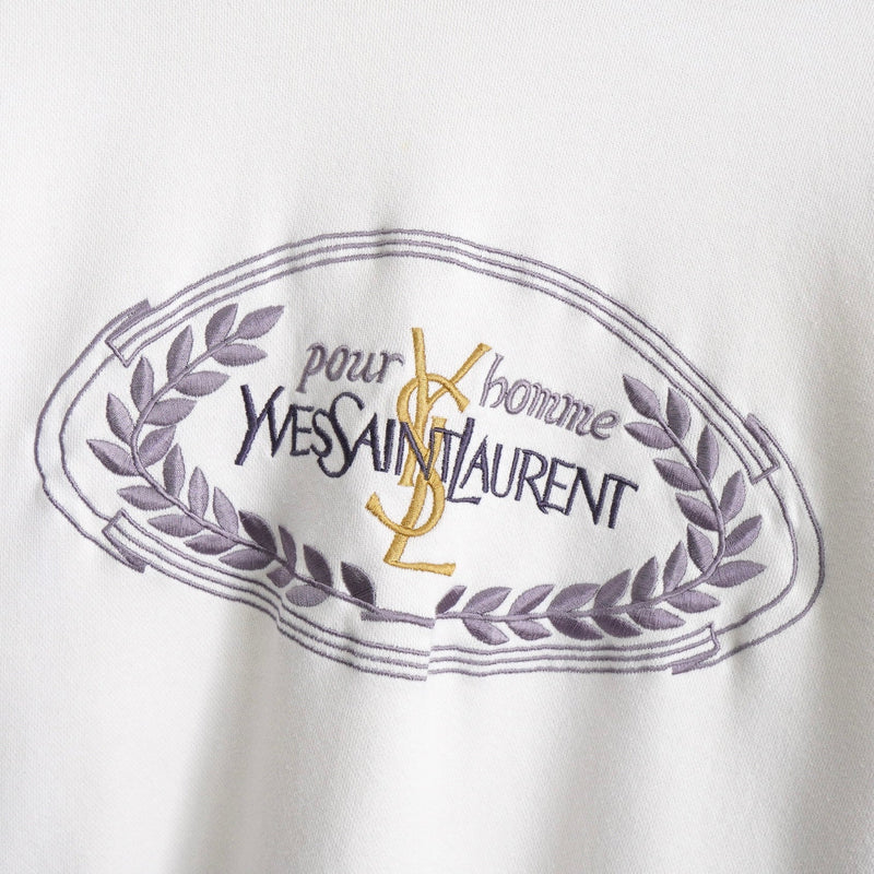 イヴサンローラン YSL ブラウス ロゴ ロゴ刺繍 9 M イヴサンローラン ヴィンテージ YSLロゴ エンブレム 刺繍 スウェット