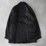 イヴ サンローラン ヴィンテージ エンボス YSLロゴ レザージャケット レザーブルゾン ブラック - NEWSED
