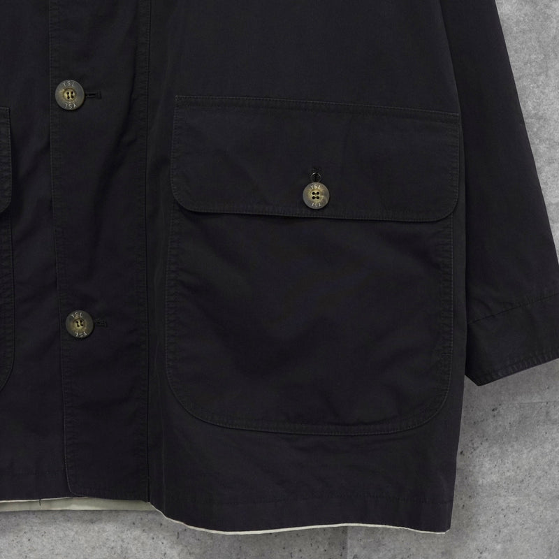 イヴ サンローラン ヴィンテージ リバーシブル YSLロゴ ブルゾン ジャケット ネイビー / アイボリー - NEWSED