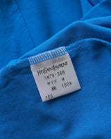 イヴ サンローラン ヴィンテージ YSLロゴ モックネック 半袖トップス ブルー レディース - NEWSED