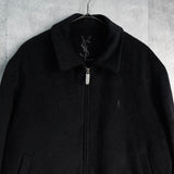 イヴサンローラン ヴィンテージ YSLロゴ ウールブルゾン ブラック - NEWSED