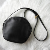 イヴサンローラン ヴィンテージ YSLロゴ レザー ラウンド ショルダーバッグ ブラック - NEWSED