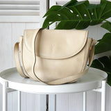 イヴサンローラン YSLロゴ レザー ショルダーバッグ アイボリー - NEWSED