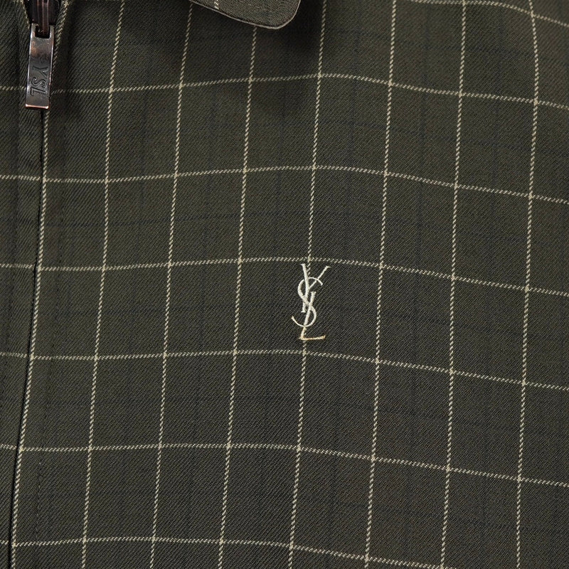 イヴサンローラン ヴィンテージ YSLロゴ リバーシブル ブルゾン カーキ / ベージュ - NEWSED