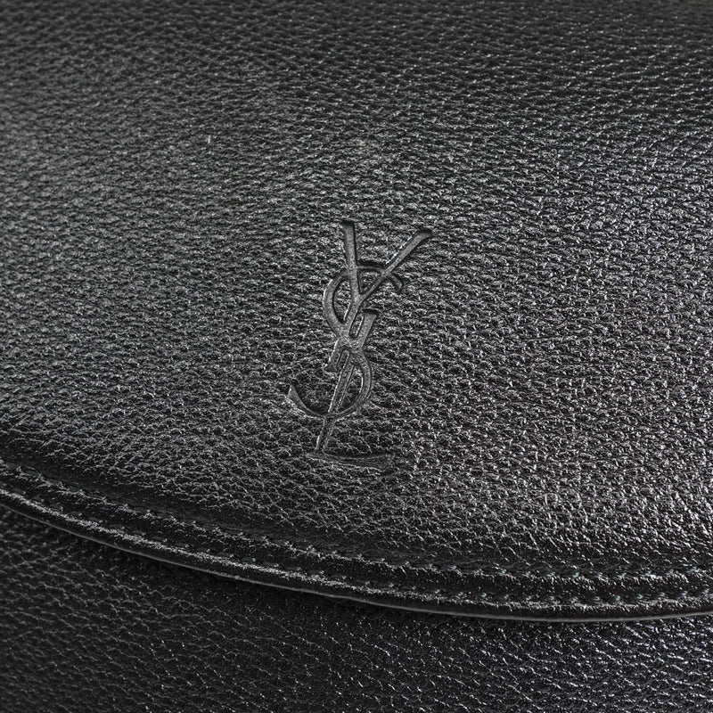 イヴサンローラン YSLロゴ レザー ショルダーバッグ ブラック - NEWSED