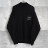 イヴ サンローラン ヴィンテージ YSLロゴ エンブレム モックネック ウール ニット ブラック